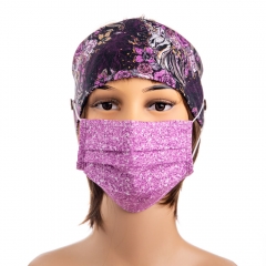 Bulk instock 4 ways stretch custom digital printed knitted cotton button mask headband