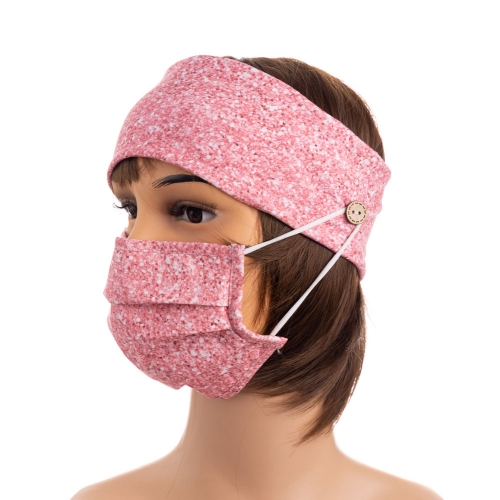 All over digital print custom elastic cotton lycra ear saver buttons headband mask holder