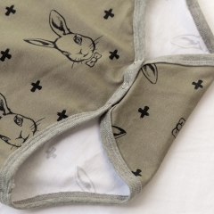 Custom rabbit printed short sleeve infant jumper so soft newborn baby boy summer clothes cotton rompers