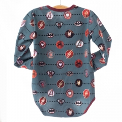 soft touch superhero pattern digital print baby boutique jumpsuit knitted toddler boys long sleeve rompers