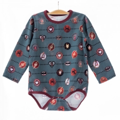 soft touch superhero pattern digital print baby boutique jumpsuit knitted toddler boys long sleeve rompers