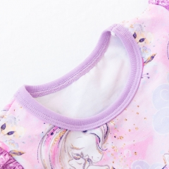 China garment factory excellent sewing and soft 95 cotton 5 lycra custom unicorn print newborn baby pajamas onesie