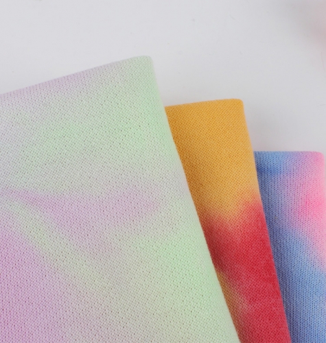 MCCD670# 300gsm French Terry Tie-Dyed Polyester Fabirc in stock