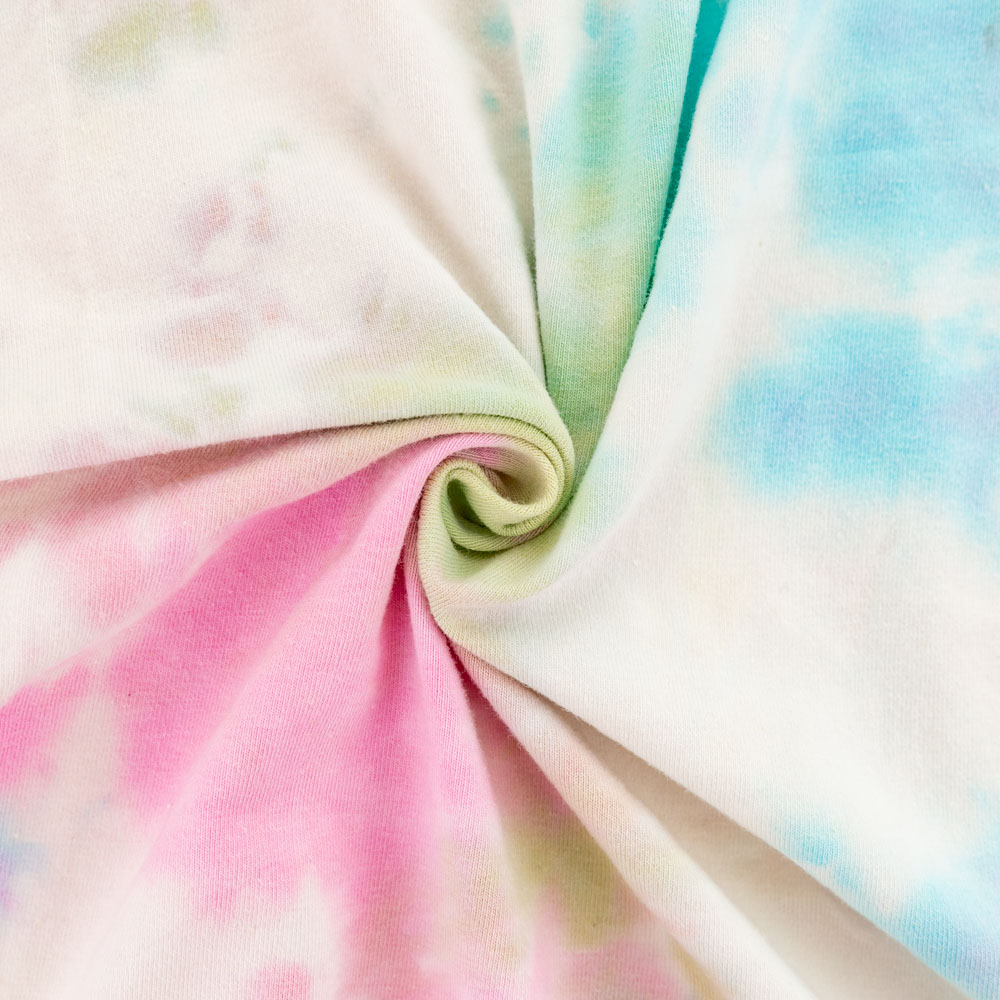 10# 180gsm Tie-Dye Cotton Jersey Fabric Instock