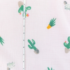 Baby pink cactus printed100% cotton swaddling wrap blanket