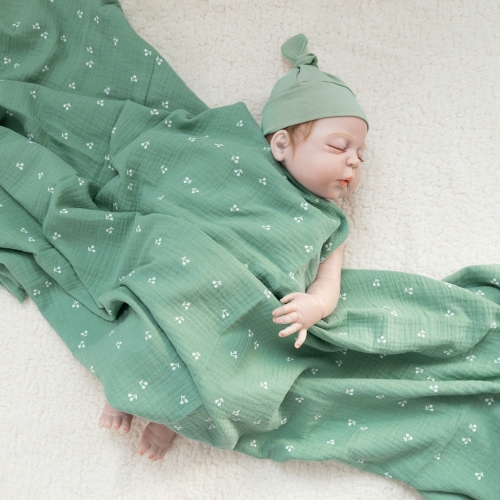 Cute berry print baby muslin swaddle wrap blanket