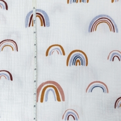 100 cotton rainbow print soft baby muslin swaddle blanket