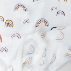 100 cotton rainbow print soft baby muslin swaddle blanket