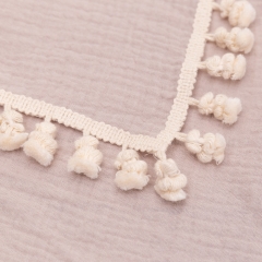 Cute tassels lightweight cotton custom muslin blanket