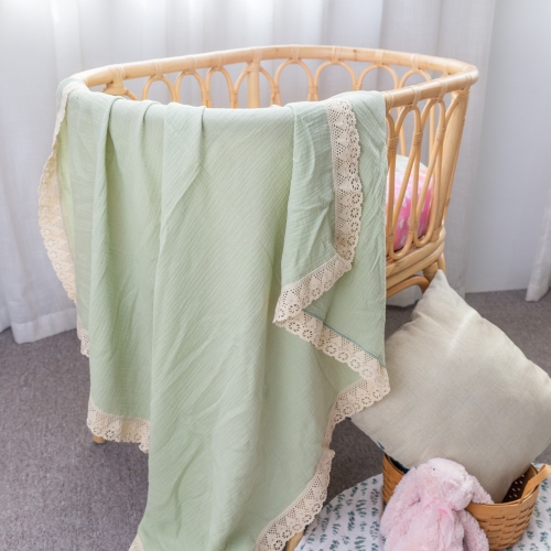Custom pastel mint softened baby swaddle blanket
