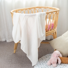 Small tassels cotton swaddle blanket for newborn photography