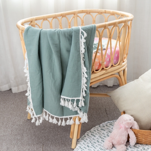 Square shape 100% organic cotton swaddle blanket for baby