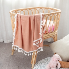 Beautiful made muslin tassels blanket for babies