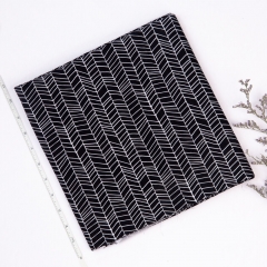 China printer black stripe pattern 100% organic cotton digital printed quilting fabric for baby