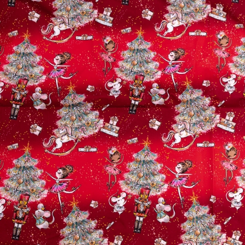 Small batch manufacturer christmas pattern custom printed 100% cotton woven twill fabric for baby