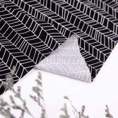 China printer black stripe pattern 100% organic cotton digital printed quilting fabric for baby