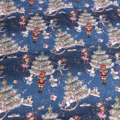 Small batch manufacturer christmas pattern custom printed 100% cotton woven twill fabric for baby