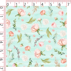 Low MOQ floral stretch organic cotton lycra jersey digital printed knitted fabric