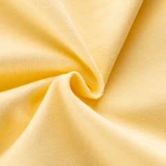 Yellow color smooth touch knit stock 95 cotton 5 spandex fabric