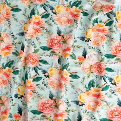 China textile soft touch high quality floral custom accept printing cotton lycra fabric for dress