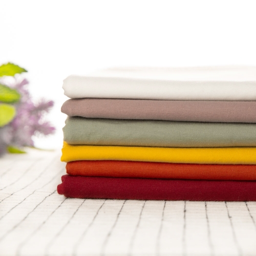 Perfect quality solid color stocklot 4 way stretch 95 cotton 5 elastane jersey knitted fabric