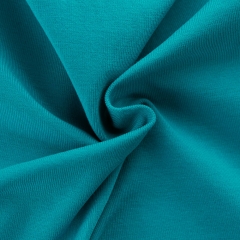 In Stock blue solid color CPSIA approved 95% cotton 5% lycra single jersey fabric