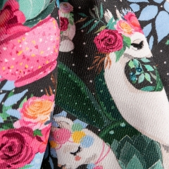 Wonderful soft jersey knit springy floral llama animal pattern custom print cotton lycra fabric