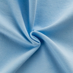 In Stock blue solid color CPSIA approved 95% cotton 5% lycra single jersey fabric