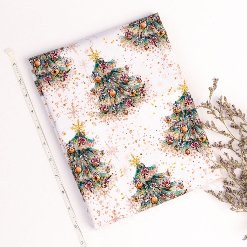Custom Christmas Trees Pattern Printing reactive digital print 100% cotton woven poplin fabric for baby