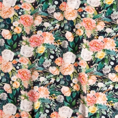 Amazing print textile soft touch high quality floral custom accept printing cotton lycra fabric for dress