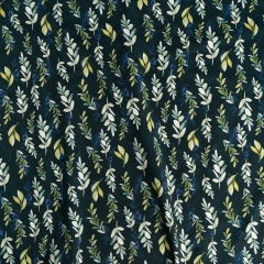 Hot sale leaf accept custom design printing cotton lycra fabric for dress
