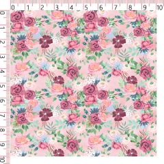 Beautiful quality rose accept custom design combed digital printing cotton knitted fabric