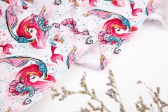 Lovely mermaid pattern textile pretty soft custom reactive digital print 100% cotton woven poplin fabric for baby