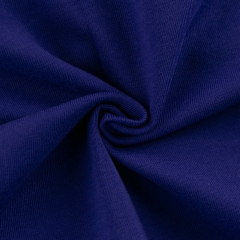 In Stock blue solid color CPSIA approved 95% cotton 5% lycra single jersey fabric