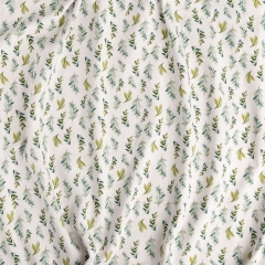 New design popular leaf pattern cotton fabric digital printed for clothes allow custom