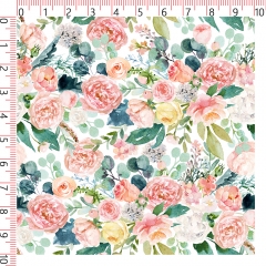 260gsm heavy weight super bright floral custom printed cotton lycra fabric for baby clothes