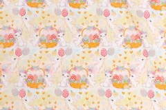 Vibrant and bright color cartoon rabbit digital printed twill pure cotton custom fabric for babies