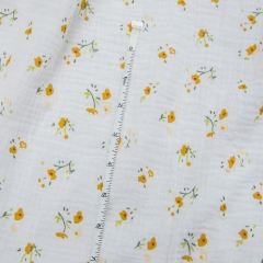 lovely flower pattern custom cotton double gauze print fabric for baby