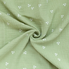 Wholesale lightweight soft comfortable custom screen printing organic muslin cotton gauze fabric for baby
