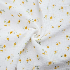lovely flower pattern custom cotton double gauze print fabric for baby