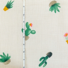 Soft comfortable cactus pattern print pretty soft cotton double gauze muslin cotton gauze fabric