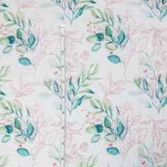 Wholesale small flower print 100 cotton material cotton double gauze muslin blanket fabric
