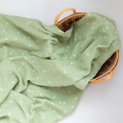 Wholesale lightweight soft comfortable custom screen printing organic muslin cotton gauze fabric for baby