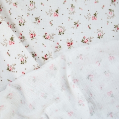 Soft comfortable rose pattern print pretty soft cotton double gauze muslin blanket fabric