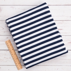 Custom color cotton yarn dyed stripe single jersey knit fabric