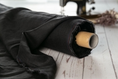 High quality solid oaganic 100% pure black linen fabric for wholesale