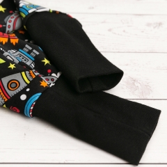 Custom children printed pattern custom stretch cotton fleece hooded baby sweatshirt