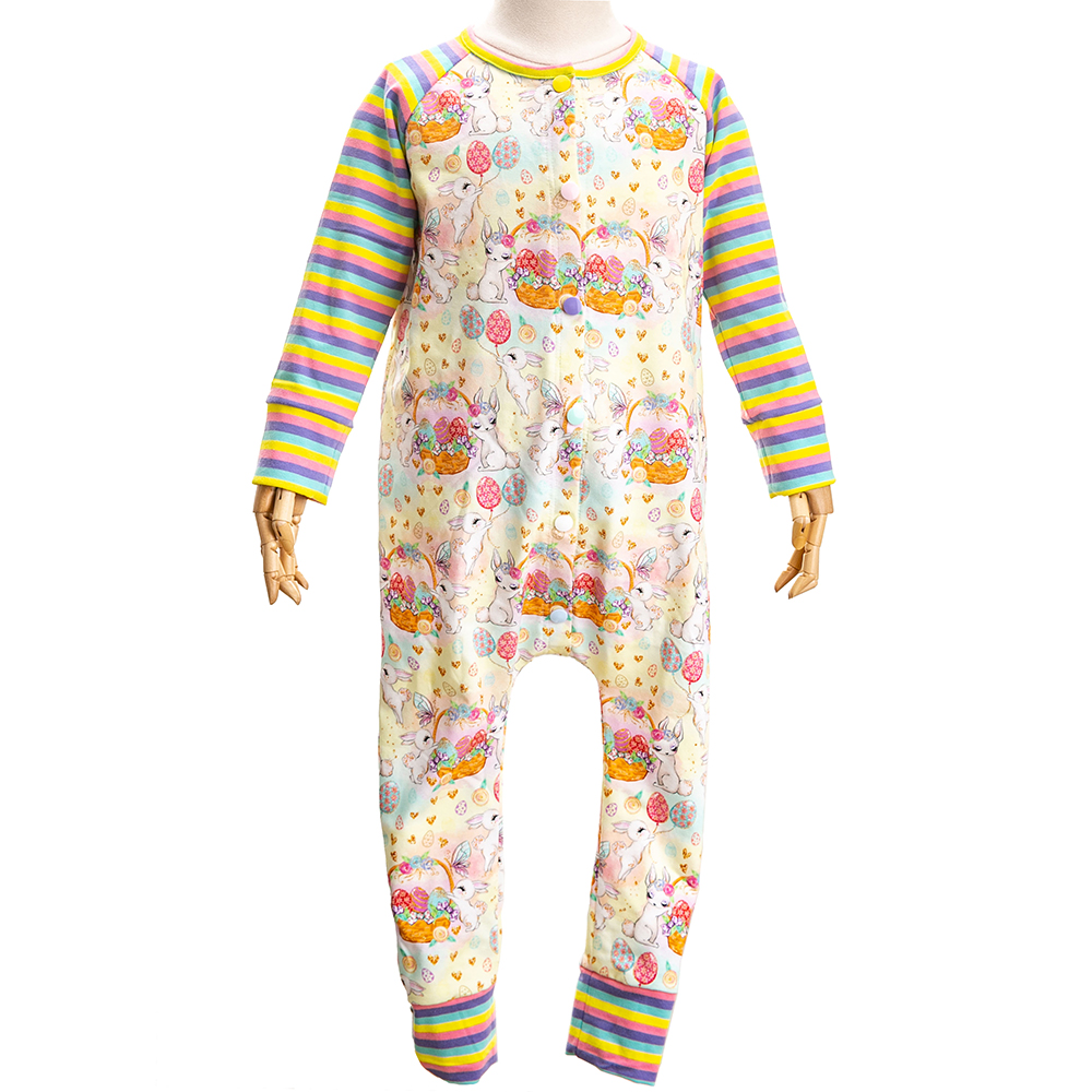 Custom small batch clothing digital printed kids clothing custom newborn baby girls cotton romper jumpsuit