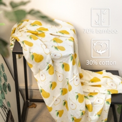 Lightweight and soft double layered muslin 47x47 inch organic baby bamboo cotton boho swaddle