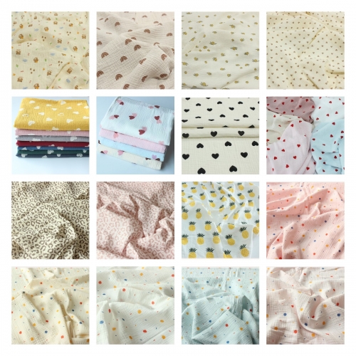 In-stock print 100% cotton double gauze muslin fabric - Catalogue